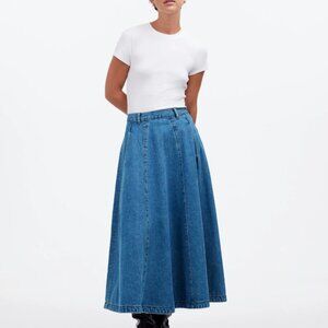 Madewell Denim Circle Midi Skirt Medium Blue Size 28
